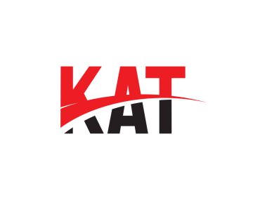 KAT Harfleri İlk Logo Tasarım Vektörü İllüstrasyonu 