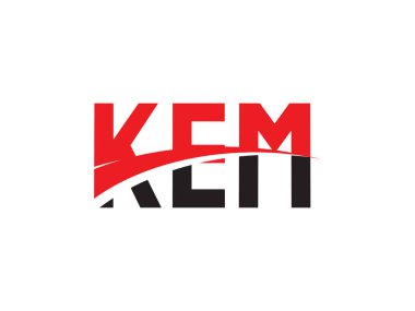 KEM Harfleri İlk Logo Tasarım Vektörü İllüstrasyonu 