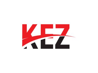 KEZ Harfleri İlk Logo Tasarım Vektörü İllüstrasyonu 