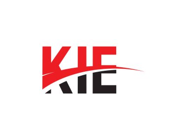 KIE Harfleri İlk Logo Tasarım Vektörü İllüstrasyonu 