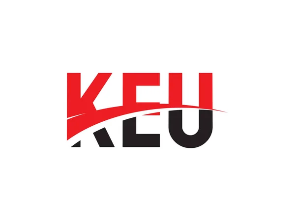 Keu Letters初期ロゴデザインベクトルイラスト — ストックベクタ