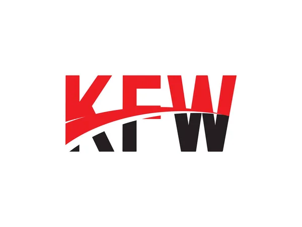 Kfw信件初始标志设计矢量说明 — 图库矢量图片