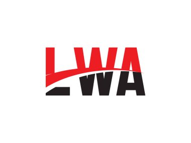 Vektör İllüstrasyonu, kırmızı siyah Harfler, yazı tipi baş harfi, LWA