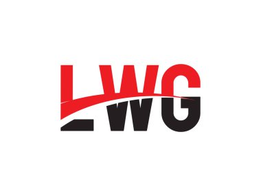 Vektör İllüstrasyonu, kırmızı siyah Harfler, yazı tipi baş harfi, LWG