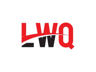 Vektör İllüstrasyonu, kırmızı siyah Harfler, yazı tipi baş harfi, LWQ