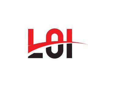 LOI Letter İlk Logo Tasarım Vektörü İllüstrasyonu