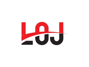 LOJ Harf İlk Logo Tasarım Vektörü İllüstrasyonu