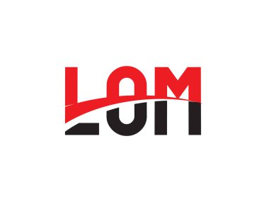 LOM Harf İlk Logo Tasarım Vektörü İllüstrasyonu