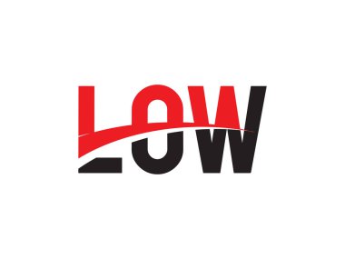 LOW Harf İlk Logo Tasarım Vektörü İllüstrasyonu