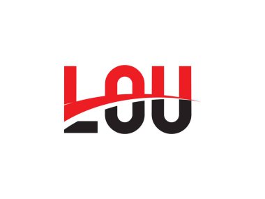LOU Letter İlk Logo Tasarım Vektörü İllüstrasyonu