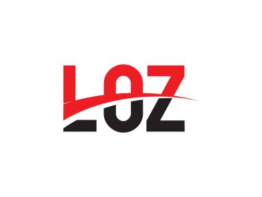 LOZ Harf İlk Logo Tasarım Vektörü İllüstrasyonu
