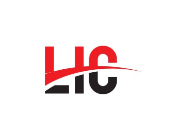 LIC Harf İlk Logo Tasarım Vektörü İllüstrasyonu