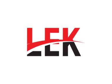LEK Harf İlk Logo Tasarım Vektörü İllüstrasyonu