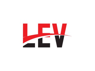 LEV Harf İlk Logo Tasarım Vektörü İllüstrasyonu