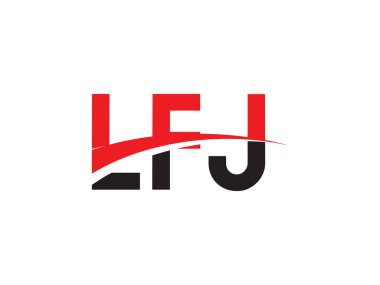LFJ Harf İlk Logo Tasarım Vektörü İllüstrasyonu