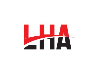 LHA Harf İlk Logo Tasarım Vektörü İllüstrasyonu