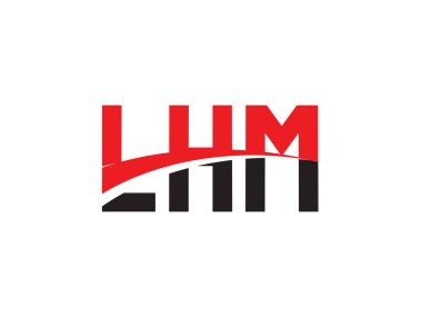 LHM Harf İlk Logo Tasarım Vektörü İllüstrasyonu