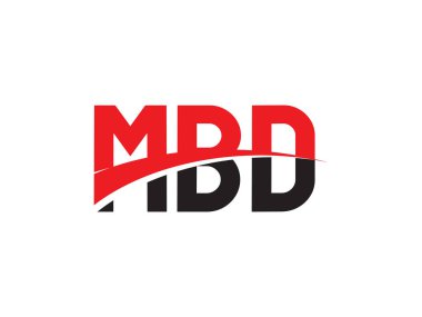 Vektör İllüstrasyonu, kırmızı siyah harfler, yazı tipi baş harfi, logo tasarımı, MBD