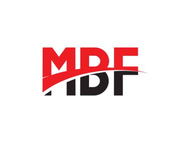 Vektör İllüstrasyonu, kırmızı siyah harfler, yazı tipi baş harfi, logo tasarımı, MBF