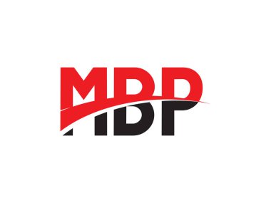 Vektör İllüstrasyonu, kırmızı siyah Harfler, yazı tipi baş harfi, Logo Tasarımı, MBP