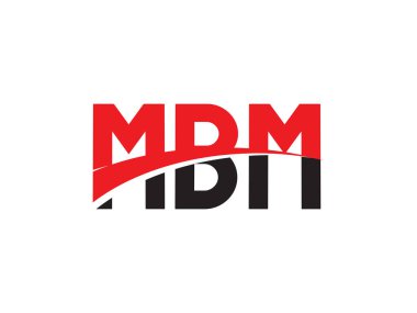 Vektör İllüstrasyonu, kırmızı siyah Harfler, yazı tipi baş harfi, Logo Tasarımı, MBM