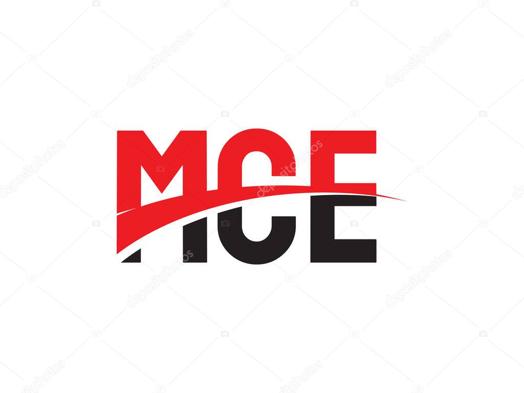 Vector Illustration, red black Letters, font initial, Logo Design, MCE