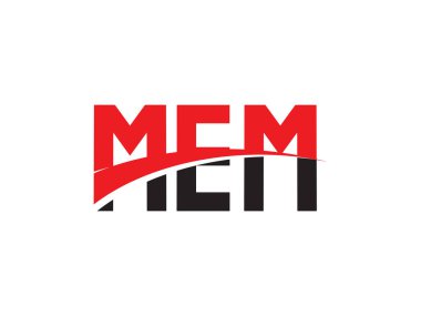 kırmızı siyah harfler, yazı tipi parafı, logo tasarımı, vektör illüstrasyonu, MEM