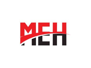 kırmızı siyah harfler, yazı tipi parafı, logo tasarımı, vektör illüstrasyonu, MEH