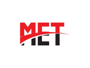 kırmızı siyah Harfler, yazı tipi parafı, Logo Tasarımı, Vektör İllüstrasyonu, MET