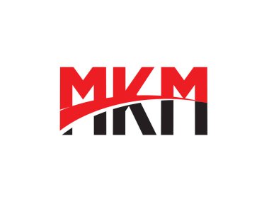 Kaligrafi logosu tasarımı, siyah kırmızı harfler, tipografi, vektör çizimi, MKM