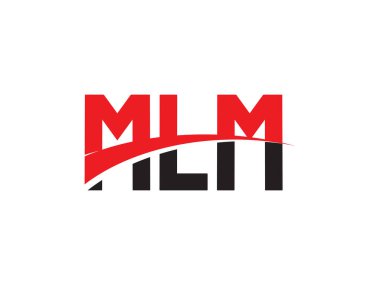 kırmızı siyah harfler, yazı tipi baş harfi, logo tasarımı, vektör illüstrasyonu, MLM
