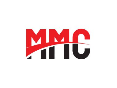 kırmızı siyah harfler, yazı tipi parafı, logo tasarımı, vektör illüstrasyonu, MMC