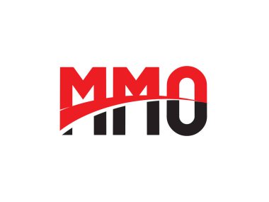 kırmızı siyah harfler, yazı tipi baş harfi, logo tasarımı, vektör illüstrasyonu, MMO