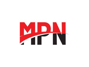 kırmızı siyah harfler, yazı tipi parafı, logo tasarımı, vektör illüstrasyonu, MPN