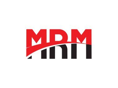 Şirket logosu, tipografi, kırmızı siyah harfler, vektör çizimi, MRM