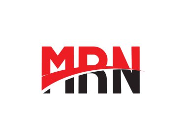 Şirket logosu, tipografi, kırmızı siyah harfler, vektör çizimi, MRN