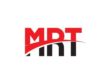 Şirket logosu, tipografi, kırmızı siyah harfler, vektör çizimi, MRT