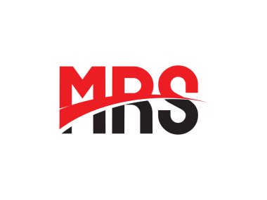 Şirket logosu, tipografi, kırmızı siyah harfler, vektör çizimi, MRS