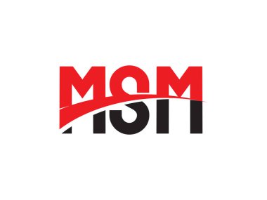 Şirket logosu, tipografi, kırmızı siyah harfler, vektör çizimi, MSM