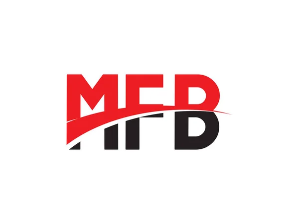 Piros Fekete Betűk Betűtípus Kezdőbetűtípus Logo Design Vector Illustration Mfb — Stock Vector