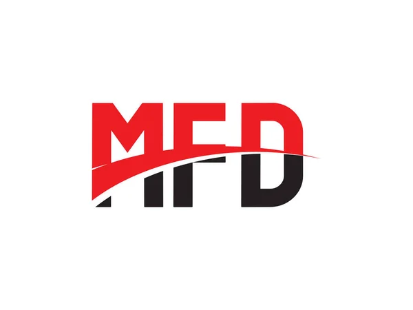 Piros Fekete Betűk Betűtípus Kezdőbetű Logo Design Vector Illustration Mfd — Stock Vector