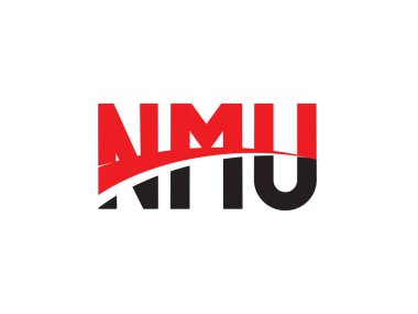 NMU ilk harf logo tasarım vektör şablonu, kurumsal iş kimliği için yaratıcı sembol.
