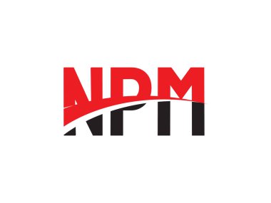 NPM ilk harf logo tasarım vektör şablonu, kurumsal iş kimliği için yaratıcı sembol.