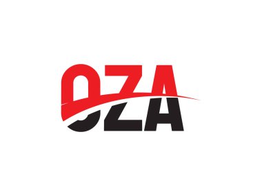 OZA Harfleri İlk Logo Tasarım Vektörü İllüstrasyonu 