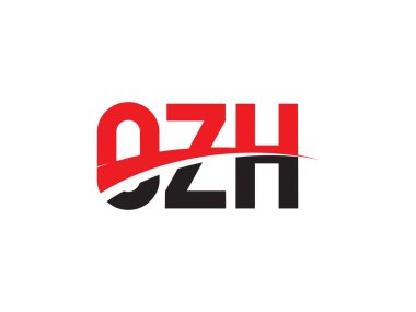 OZH Harfleri İlk Logo Tasarım Vektörü İllüstrasyonu 