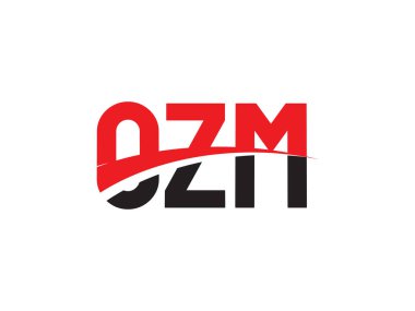 OZM Harfleri İlk Logo Tasarım Vektörü İllüstrasyonu 