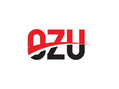 OZU Harfleri İlk Logo Tasarım Vektörü İllüstrasyonu 