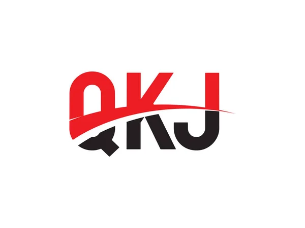 Qkj Lettera Iniziale Logo Modello Vettoriale Progettazione Simbolo Creativo Della — Vettoriale Stock