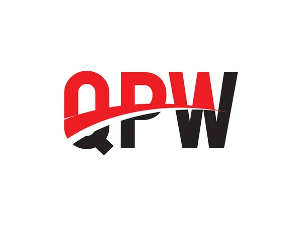 Qpw初始字母标志设计向量模板 企业身份的创意符号 — 图库矢量图片
