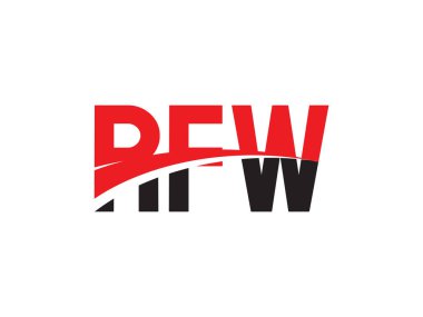 RFW ilk harf logo tasarım vektör şablonu. kurumsal iş kimliği için yaratıcı sembol. 